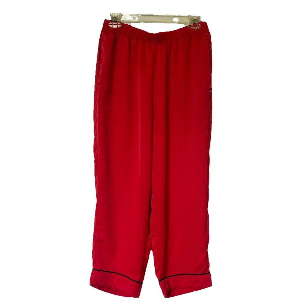 Fabletics Eco Satin Crop Pant Strawberry Women's Size large